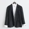 Giubbotti da uomo 2023 Primavera Casual Blazer da uomo Abiti in tinta unita Puro lino Taglie forti Colletto rovesciato traspirante Capispalla