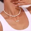 Pendant Necklaces Elegant Minimalist Natural Shell O Chain Jewelry On The Neck 18K Gold Plated Stainless Steel Necklace For Women