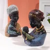 Dekorativa föremål Figurer African Woman Black Lady Girl Female Mother Sculpture Statue Home Decor Living Room TV Desktop Decoration Ornament 231130