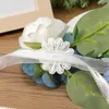 Flores decorativas 4 PÇS/SET Decorações de Casamento Nupcial Pulso Flor Irmãs Grupo Mão Broche Corsage Z1113