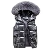 Gilet da donna Autunno 2024 Inverno Gilet con cappuccio Gilet in cotone imbottito senza maniche Giacca in pelliccia finta Casual Donna Impermeabile Piumino caldo 231129