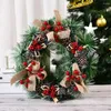 Decorative Flowers Christmas Wreath Artificial Pinecone Frontdoor Champagne Gold Window Red Berry Garland Merry Tree Hanging Decor