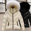 Rax0 Parkas Mengkou Dun 2023 New White Goose Large Fur Collar Thickened Women's Leisure Slim Fit Down Coat