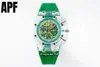 APF Fabryka Średnica zegarka 44 mm z 3126 Funkcja czasu ruchu Sapphire Crystal Case Naturalny pasek gumy