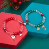 Charm Bracelets 2 Pice Christmas Beaded Bracelet Love Magnetic Couple Good Friend Party Student Travel Fashion Jewelry Year Friendship Gifts