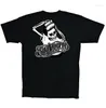 Men's T Shirts SUAVECITO Pomade Top T-Shirt Black Barber Greaser Skull Mens S