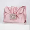 Sacos de noite brilhantes strass dobras bolsas de cetim mulheres elegantes pedras preciosas envelope noite embreagem bolsas casamento senhoras corrente crossbody sacos 231129