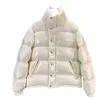 Women's Down Parkas M Meng's down women's short white shell patent leather stand up collar loose and thickened warm bread jacket no wash