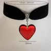 Choker 2023 Gothic Zwart Fluwelen Kettingen Voor Vrouwen Rood Hart Kristallen Hanger Creative Party Cool Girl Gepersonaliseerde Sieraden Accessoires