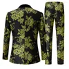 Abiti da uomo 2023 Ultimo Cappotto Mutanda Slim Fit Festa di Nozze Per Gli Uomini Verde Giallo Jacquard Scialle Risvolto Smoking Dello Sposo Costume