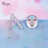 Thaya Orecchino da donna No Face Man Argento Colore Orecchino a perno Smalto Bamboo Ghibli Spirited Away Kawaii Gioielli Stud Cartoon Regalo 2105293s