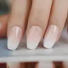 Faux Ongles Ombre Ballerine Française Cercueil Ongles Courts Gradeint Art Naturel Manucure Salon À La Maison Usage Quotidien Faux OnglesFalseFalse