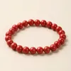 STRAND VINTAGE NATUURLIJKE 6/8/10MM90% ROOD CINNABAR ZINNOBER Round Ball Beads String Sieraden Bracelet voor mannen Women