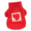 Vêtements pour chiens Pull Charmant Love Heart Motif convivial pour la peau 2 pattes hiver chaud chat pull décor robe pour animaux de compagnie Up2594