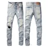 purple jeans designer jeans pants purple brand jeans Purple Jeans summer hole 2023 new style Embroidery self cultivation and small feet fashion