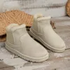 Buty Kobiety śnieg ciepły pluszowy slipon solidny moda plus moda żeńska kostka panie zimowe wygodne damskie bawełniane buty 231130