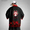 Robes masculinos japonês quimono cardigan calças define homens mulheres yukata haori quimonos tradicionais harajuku tang terno coaplay vem plus size 6xl l231130