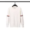 Tb Browins New Wool Round Neck Pullover Mens and Womens Same Stripe Bottomed Casual Sweater