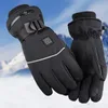 Fünf-Finger-Handschuhe, Winter, warm, elektrisch, beheizt, Thermo-Motorradhandschuh, Skifahren, Radfahren, winddicht, wiederaufladbar, mit Akku, Touchscreen, Wärme, 231130