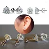 Stud Leuke Vrouwelijke 6 7 8mm Ronde Lab Diamanten Oorbellen 100% Echt 925 Sterling Zilver Voor Vrouwen Unieke Schroef OorbellenStud Dale223060