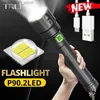 Torches Nowe potężne światła XHP90.2 Ultra Bright 18650 LED LEDLIGHT XLAMP ATHARGATED XHP70 TACTICAL LIGHT 26650 ZOOM CAMP TORCH Q231130