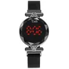 Orologi da polso Moda Donna Orologio sportivo elettronico LED Orologio da polso da donna in lega di maglia Orologio da regalo femminile