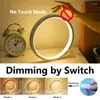 Table Lamps JJC Round LED Lamp USB Button Stepless Dimming Reading Desk Bedroom Decor Night Light Bedside