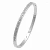 Bracciale ZALMAN Bracciale rigido in cristallo intarsiato a cuore impilabile per donna Gli accessori a forma di V non tramonteranno mai