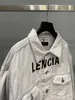 Diseñador de lujo, camiseta para mujer, alta familia, frente, negro, bordado de letras en inglés, chaqueta clásica, abrigo de mezclilla