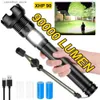 Torches 90000 LUMENS LED taktyczne latarki do ładowania XHP90 USB Zoomable 7Modes Super jasne reflektor światło zapalenia światła Q231130