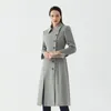 Stewardess Occupation Women Trench Coat 2024 Autumn Winter Real Estate Sales Front Desk Etiquette Reception Woolen Work Uniform