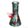 Smoking Mini Acrylic Bong Metal Bowl Pattern Mix Color Smoking Water Pipes Popular Acrylic Tobacco Hookah Bongs Smoking Accessory