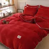 Juegos de ropa de cama Funda nórdica cálida de invierno Cama tamaño Queen King Funda de edredón de lana de coral Manta de franela Funda de edredón de terciopelo Ropa de cama Funda de cama 231130