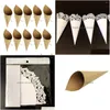 Party Decoration 20Pcs Paper Flower Tube Rope Sprinkling Cone Cutting Template Festive Wedding Supplies Drop Delivery Home Garden Eve Dh3Fh