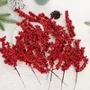 Dried Flowers 120PCS Artificial Berries Christmas Decoration Red Berry Branches for Xmas Tree Party Home Table Ornaments Fruit Wreath Decor 231130