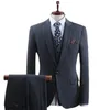 Costumes pour hommes Blazers S-7XL rayure affaires décontracté 3 pièces hommes de luxe mariage Gentleman formel mince ajustement costume mâle classique Simple gris clair Blazers 231127