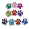 Interi 50 pezzi / lotto Bling dog bear zampa stampa ciondolo pendente adatto per portachiavi fai da te collana moda gioielli245r