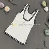 Top deportivo de alta elasticidad para mujer, chaleco con cuello en U, camiseta de punto bordada con letras, chalecos transpirables de verano