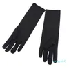 Five Fingers Gloves Ladies Mid length Summer Spandex Sunscreen Embroidered Thin Good Elasticity Etiquette Driving Women