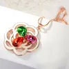 Pendant Necklaces Neoglory Jewelry Austrian Crystal Rose Gold Color Colorful Necklace For Women 2023 Birthday Gifts