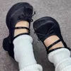 Kleidschuhe Süße Schmetterlingsknoten Frauen Pumps Gürtelschnalle Mary Janes Lolita Mädchen Soild Round Toe Sommer Plattform Party High Heel 231130