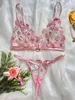 Set di biancheria intima sexy da fata, bella biancheria intima floreale, biancheria intima trasparente a cuore, perizoma sensuale, vestito francese fantasia in tulle