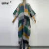 Femme Winyi Winyi Winter Femmes Tassel Personnalité de tous les jours Cardigan manteau robe lâche robe longue épais Taille libre chaude Middle East Kaftan 231129