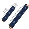 Men's Socks Autumn Winter Colorful Unisex Nautical Anchor Helm Family Reunion Navy Blue Breathable Middle Tube