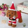 Dog Apparel Winter Christmas Claus dog sweater wool jumper pet windproof jacket onesie Red hat small medium and large teddy poodle costume 231124