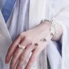 Bangle Fashion Silver Color Butterfly Chain Bracelet for Women Girls Teens Boho Decor Party Jewelry