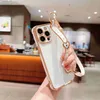 Mobiele telefoon hoesjes Gegalvaniseerd blanco hart Pols Hand Crossbody touw voor iPhone 15 14 13 12 11ProMax XR XS XSMax 7 8Plus Schokbestendige zachte hoes Q231130