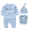 Rompertjes voor pasgeboren baby's Babykledingsets met pet Bib 100% katoenen romper Kinderen rompertjes Jumpsuits Jongen meisje kleding Esskids