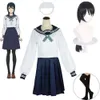 Anime amanai cosplay terno de marinheiro e peruca jujutsu kaisen uniforme escolar saia halloween trajes riko s
