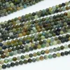 Pierres précieuses en vrac, tourmaline naturelle, perles rondes à facettes de 4.3mm, la plupart sont vertes